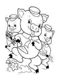 Раскраска 3 поросенка Раскраска для детей 3 поросенка. ниф - ниф наф-наф нуф-нуф. 