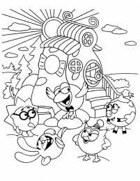 раскраски смешарики Раскраски для девочек смешарики.                            