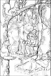 Раскраски кто спрятался? Обучающая раскраска для детей под названием Кто спрятался на картинке?