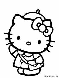Раскраски Hello Kitty Раскраски для девочек про красивую и милую кошечку. Раскрась кошечку.