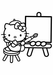 Раскраски Hello Kitty Раскраски для девочек про красивую и милую кошечку. Раскрась кошечку.