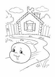 Раскраска Колобок Раскраска Колобок для детей. Колобок катиться по лесу)      