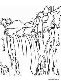 Раскраски горный пейзаж Раскраски для детей горный пейзаж. Горы. Горная река. Пейзаж.