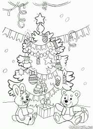 Раскраски Новый год Раскраски новый год. Праздник. Раскрась красивую елку.        