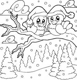 Раскраски Зима Обучающие раскраски на тему зима у нас в лесу. Картинки зимы.