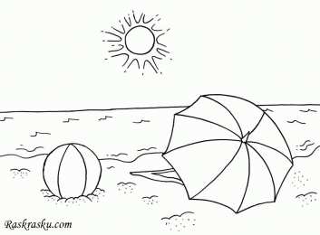 Раскраски морской пейзаж Раскраски для детей морской пейзаж. Морская вода. Морские обитатели.