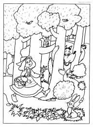 Раскраски Красная Шапочка Раскраска Красная Шапочка для девочек. Раскрась всех героев 