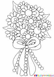 Раскраски букеты Раскраски букеты для девочек. Букет цветов для мамы. Цветы. 
