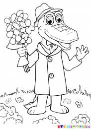 Раскраска Крокодил Гена и Чебурашка Раскраска для девочек крокодил Гена и чебурашка.             