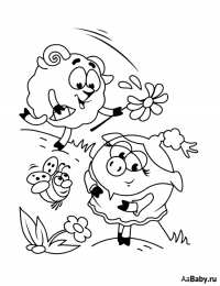 раскраски смешарики Раскраски для девочек смешарики.                            