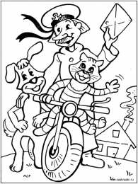 Раскраски Простоквашино Раскраска для детей. Трое из Простоквашино. Дядя Федор.      