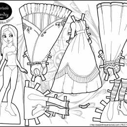 Раскраски бумажные куклы и их платья Обучающие раскраски бумажные куклы и их платья. Нужно раскрасить куклу.