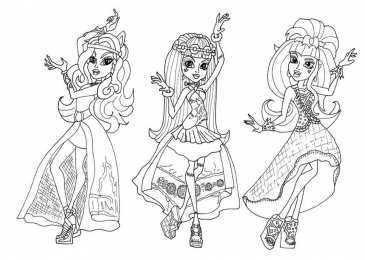 Раскраски Монстр Хай Раскраски для девочек Монстр Хай. Раскрась красивых Монстр Хай.
