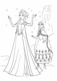 Раскраски Холодное сердце Раскраски для девочек Холодное сердце. Мультфильм про Анну и Эльзу.