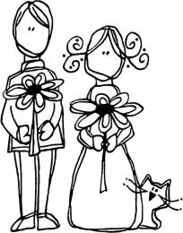 Раскраски про свадьбу. Раскраски про свадьбу для детей. Самый счастливый день.     
