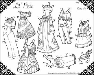 Раскраски бумажные куклы и их платья Вырежи одежду раскрась и одень куклу