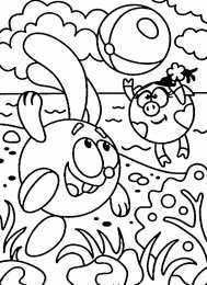 раскраски смешарики Раскраски для девочек смешарики.                            