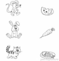 Раскраски Кто что ест ? Раскраски для детей. Кто что ест? Обучающие раскраски. Еда.  