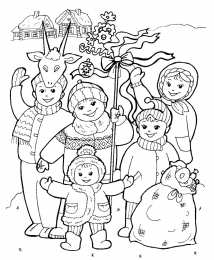 Раскраски Рождество Раскраски Рождество. Рождественская ночь. Праздник.                