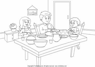 Раскраски праздничный стол Раскраска для детей праздничный стол. Красивый стол на праздник.