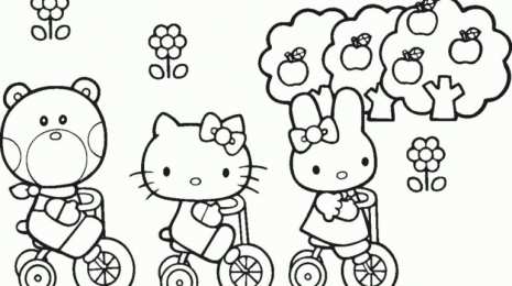 Раскраски Hello Kitty Раскраски для девочек про красивую и милую кошечку. Раскрась кошечку.