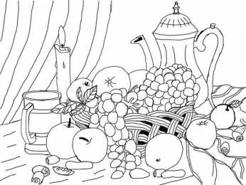 Раскраски праздничный стол Раскраска для детей праздничный стол. Красивый стол на праздник.