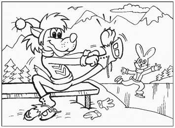 Раскраски Ну Погоди Раскраски для детей по мультфильму ну Погоди. Заяц и Волк.  