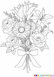Раскраски букеты Раскраски букеты для девочек. Букет цветов для мамы. Цветы. 