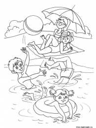 Раскраски Лето, отдых, каникулы Раскраски про лето для детей. Летние каникулы. Каникулы летом.