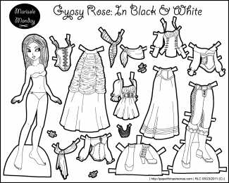 Раскраски бумажные куклы и их платья Вырежи одежду раскрась и одень куклу