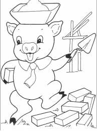 Раскраска 3 поросенка Раскраска для детей 3 поросенка. ниф - ниф наф-наф нуф-нуф. 