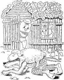 Раскраска 3 поросенка Раскраска для детей 3 поросенка. ниф - ниф наф-наф нуф-нуф. 