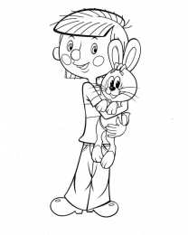 Раскраски Простоквашино Раскраска для детей. Трое из Простоквашино. Дядя Федор.      