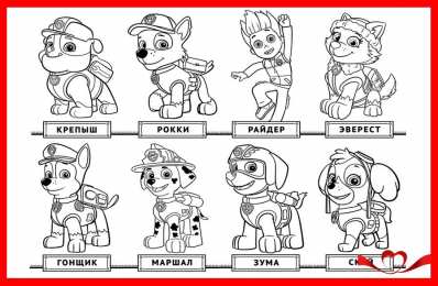 Раскраски Щенячий патруль Раскраска для маленьких мальчиков про щенячий патруль. Мультфильм.
