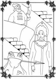 Раскраска Царевна Лягушка Раскраска для девочек про Царевну Лягушку.                  