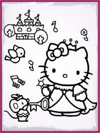 Раскраски Hello Kitty Раскраски для девочек про красивую и милую кошечку. Раскрась кошечку.