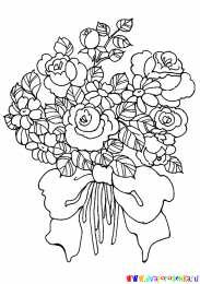 Раскраски букеты Раскраски букеты для девочек. Букет цветов для мамы. Цветы. 