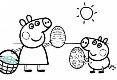 Раскраски Свинка Пеппа Раскраска Свинка Пеппа и ее семья для девочек.                      