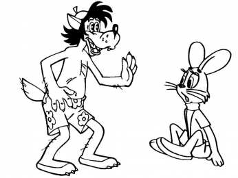 Раскраски Ну Погоди Раскраски для детей по мультфильму ну Погоди. Заяц и Волк.  