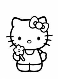 Раскраски Hello Kitty Раскраски для девочек про красивую и милую кошечку. Раскрась кошечку.