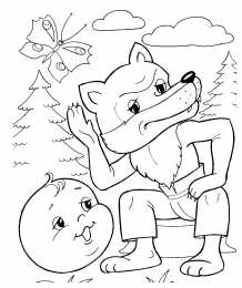 Раскраска Колобок Раскраски из сказки колобок