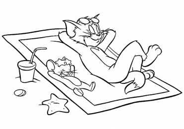 Раскраска Том и Джерри Раскраски для девочек про Кота Тома и мышь Джерри.          