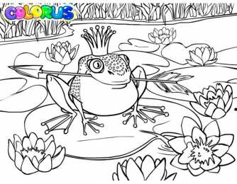 Раскраска Царевна Лягушка Раскраска для девочек про Царевну Лягушку.                  