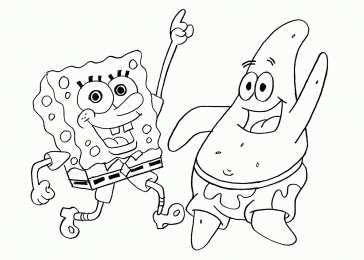 Раскраска Спанч Боб Раскраска для девочек и мальчиков про Спанч Боба.           