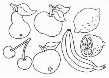 Раскраски фрукты раскраски для детей фрукты. Раскраски для детского сада.    