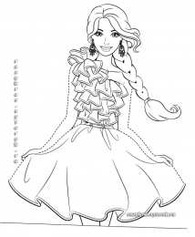 Раскраски Барби Раскраска барби для девочек. Куклы барби для маленьких принцесс.