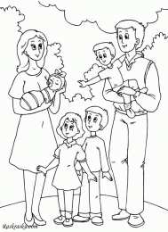 Раскраски Моя семья Обучающая раскраска моя семья для детей. Раскраска про семью.