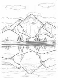 Раскраски горный пейзаж Раскраски для детей горный пейзаж. Горы. Горная река. Пейзаж.