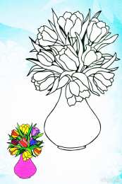 Раскраски букеты Раскраски букеты для девочек. Букет цветов для мамы. Цветы. 