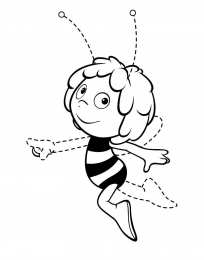 Раскраски Пчелка Майя Раскраска для девочек Пчелка Майя и ее друзья. Раскрась пчелу.